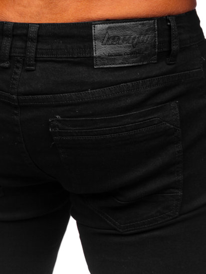 Pantaloni in jeans slim fit da uomo nero Bolf E7838