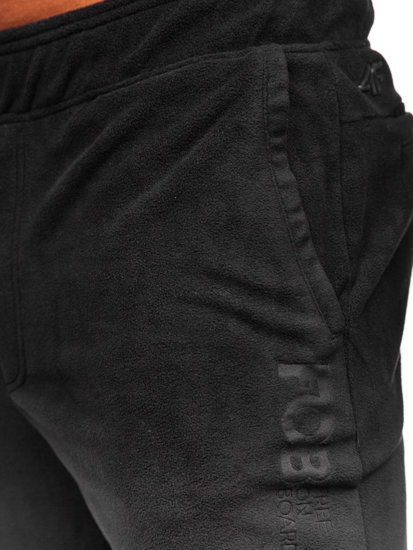 Pantaloni in pile joggers di tuta 4F da uomo neri SPMD014