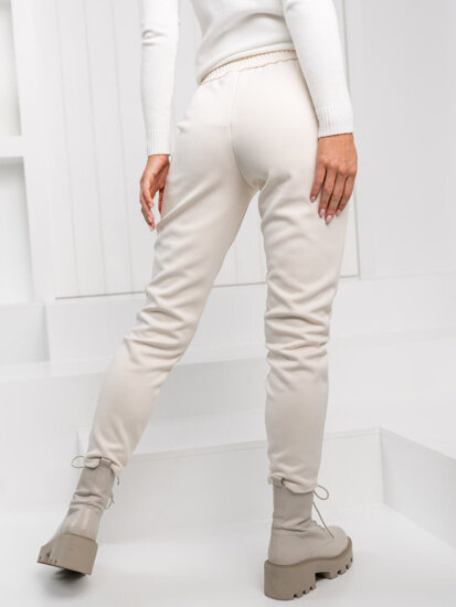 Pantaloni in tessuto da donna ecru Bolf 57612