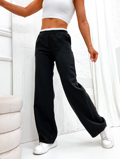 Pantaloni in tessuto da donna nero Bolf 8274