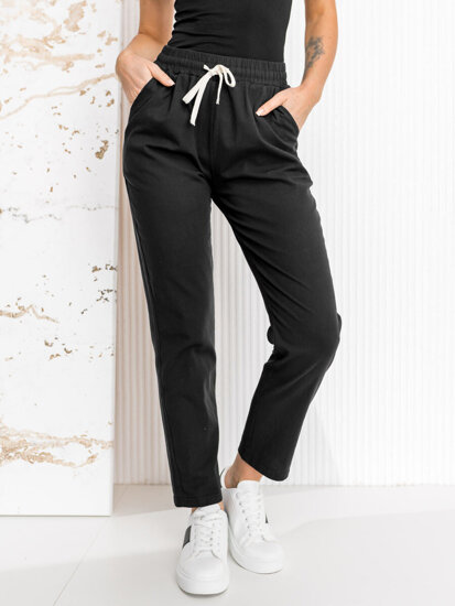 Pantaloni in tessuto da donna nero Bolf W7831