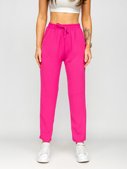 Pantaloni in tessuto da donna rosa Bolf W7325