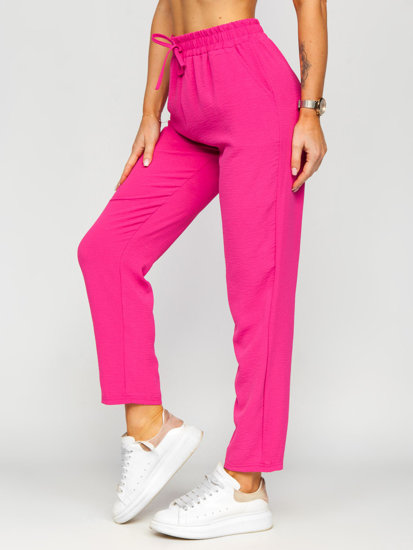 Pantaloni in tessuto da donna rosa Bolf W7325