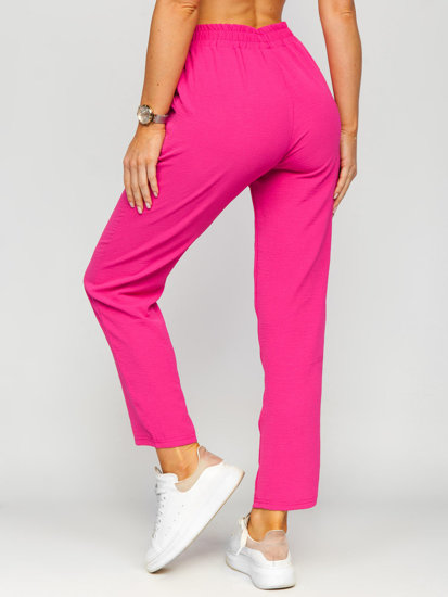 Pantaloni in tessuto da donna rosa Bolf W7325