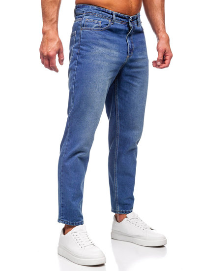 Pantaloni in tessuto da uomo blu Bolf GT