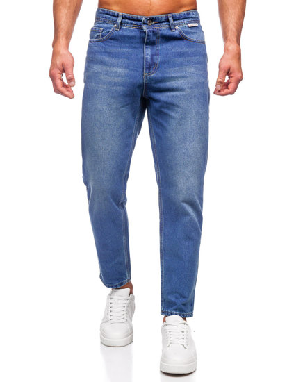 Pantaloni in tessuto da uomo blu Bolf GT