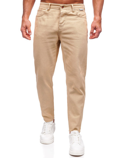 Pantaloni in tessuto da uomo écru Bolf GT