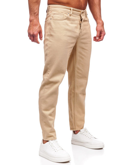 Pantaloni in tessuto da uomo écru Bolf GT