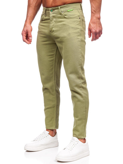 Pantaloni in tessuto da uomo verdi Bolf GT