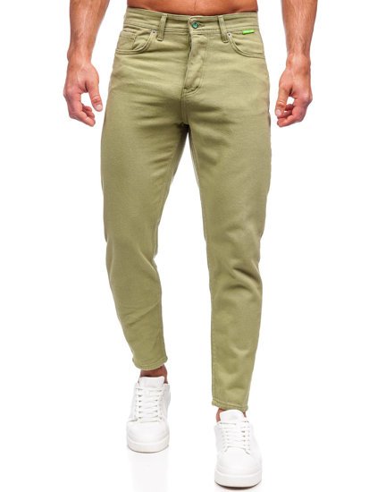 Pantaloni in tessuto da uomo verdi Bolf GT