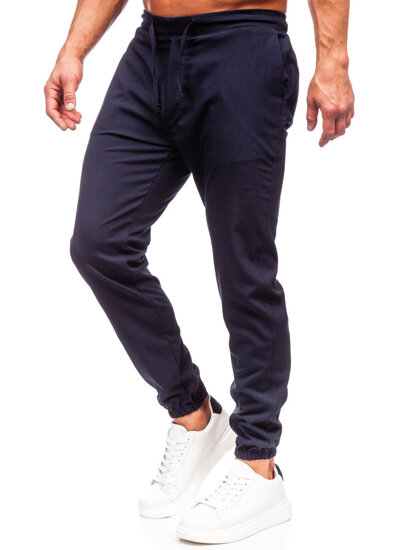 Pantaloni in tessuto jogger da uomo blu inchiostro Bolf 0065