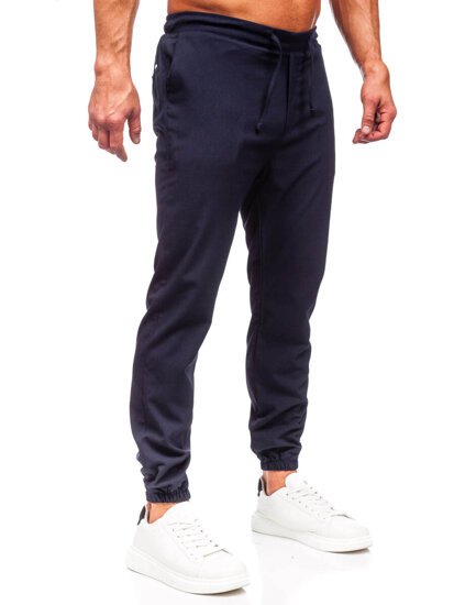 Pantaloni in tessuto jogger da uomo blu inchiostro Bolf 0065