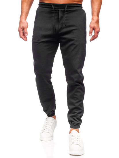 Pantaloni in tessuto jogger da uomo nero Bolf 0065