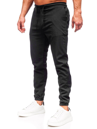 Pantaloni in tessuto jogger da uomo nero Bolf 0065