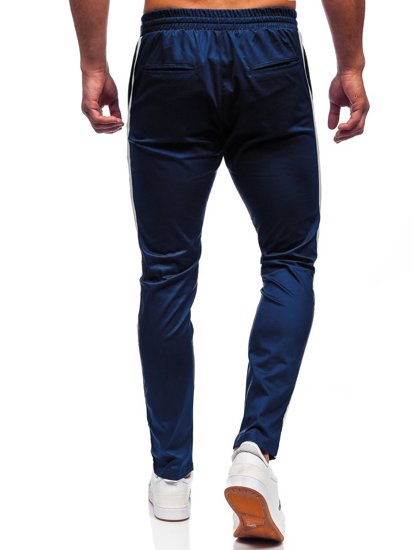 Pantaloni in tessuto tipo jogger da uomo blu Bolf 0013