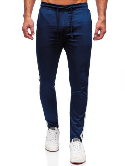 Pantaloni in tessuto tipo jogger da uomo blu Bolf 0013