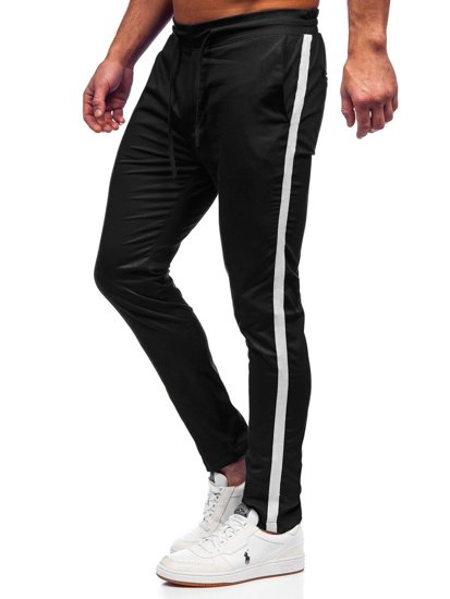 Pantaloni in tessuto tipo jogger da uomo neri Bolf 0013