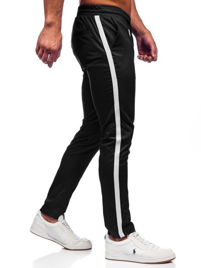 Pantaloni in tessuto tipo jogger da uomo neri Bolf 0013