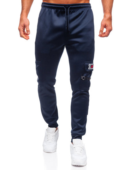 Pantaloni isolati cargo tipo jogger da uomo blu Bolf HW2206