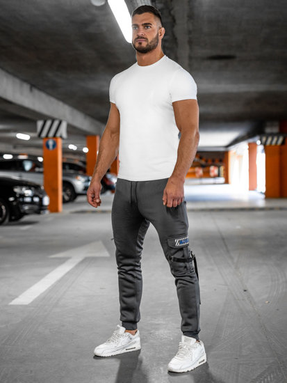 Pantaloni isolati cargo tipo jogger da uomo grafite Bolf HW2206