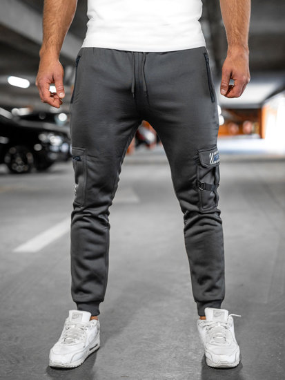 Pantaloni isolati cargo tipo jogger da uomo grafite Bolf HW2206