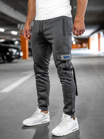 Pantaloni isolati cargo tipo jogger da uomo grafite Bolf HW2206