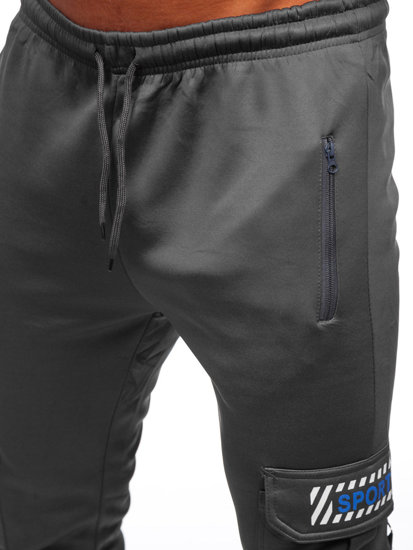 Pantaloni isolati cargo tipo jogger da uomo grafite Bolf HW2206