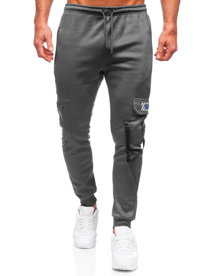 Pantaloni isolati cargo tipo jogger da uomo grafite Bolf HW2206