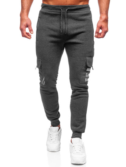 Pantaloni isolati cargo tipo jogger da uomo grafite Bolf HW2207