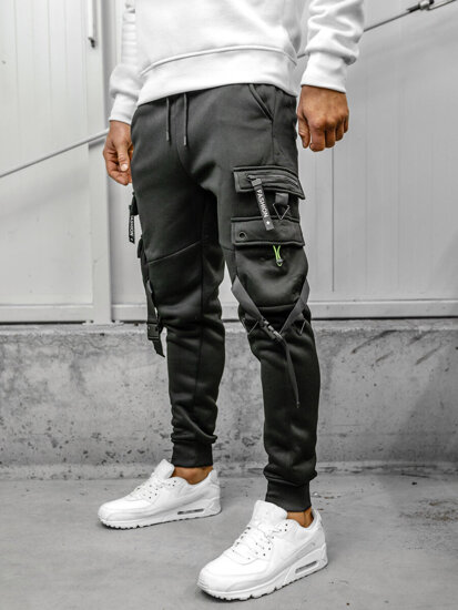 Pantaloni jogger da tuta cargo da uomo nero Bolf HSS015A