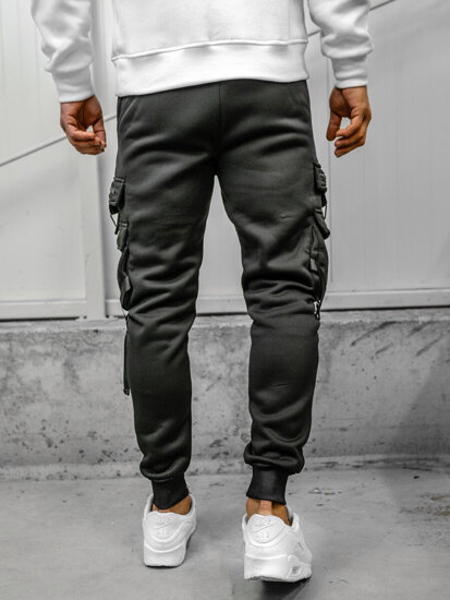 Pantaloni jogger da tuta cargo da uomo nero Bolf HSS015A