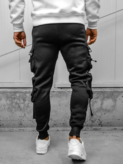 Pantaloni jogger da tuta cargo da uomo nero Bolf HSS017A