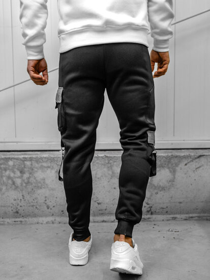 Pantaloni jogger da tuta cargo da uomo nero Bolf HSS020A