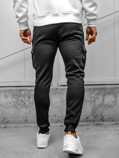 Pantaloni jogger da tuta cargo da uomo nero Bolf HY-809A