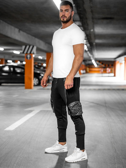 Pantaloni jogger da tuta tipo cargo da uomo nero Bolf 6583A