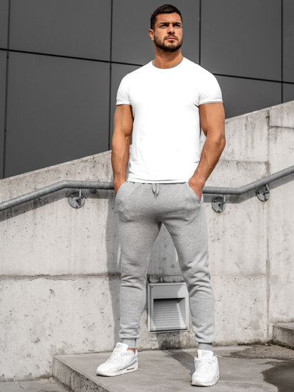 Pantaloni jogger da uomo grigi Bolf CK01