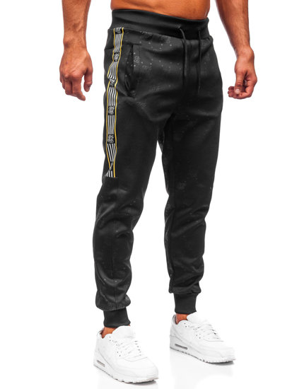 Pantaloni jogger da uomo neri Bolf HM386