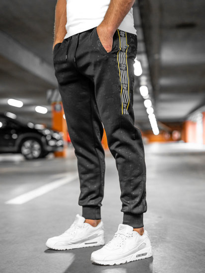 Pantaloni jogger da uomo neri Bolf HM386