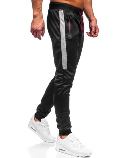 Pantaloni jogger da uomo nero-grigi Bolf K50003