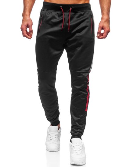 Pantaloni jogger da uomo nero-grigi Bolf K50003