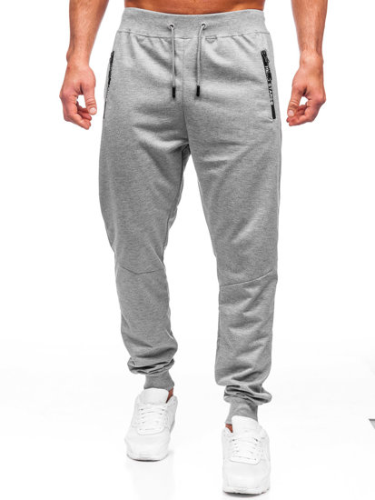 Pantaloni jogger di tuta da uomo grigi Bolf 8K198