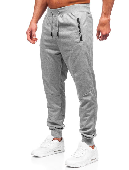 Pantaloni jogger di tuta da uomo grigi Bolf 8K198