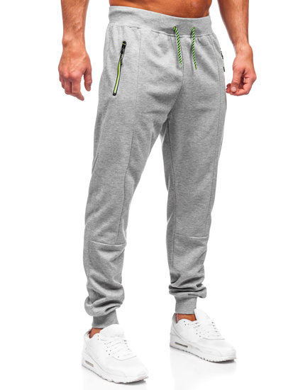 Pantaloni jogger di tuta da uomo grigi Bolf 8K220