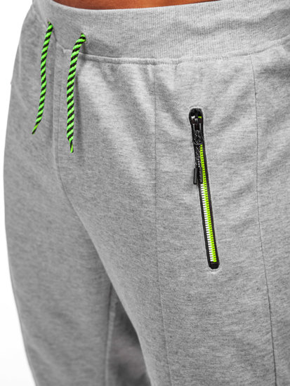 Pantaloni jogger di tuta da uomo grigi Bolf 8K220