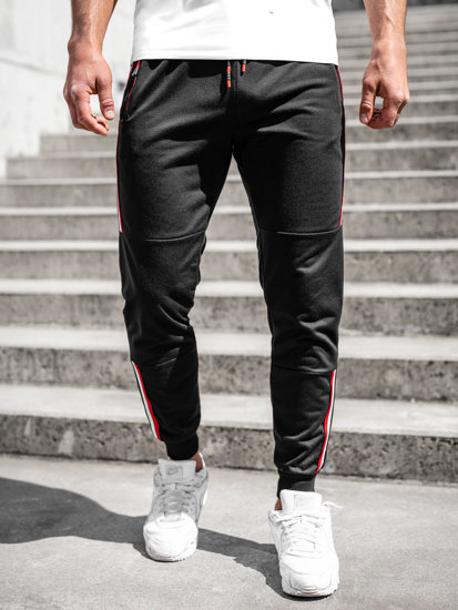 Pantaloni jogger di tuta da uomo neri Bolf K10336A