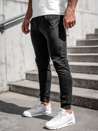 Pantaloni jogger di tuta da uomo neri Bolf XW02A