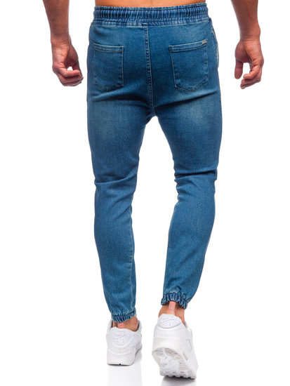 Pantaloni jogger in jeans da uomo blu Bolf 0028