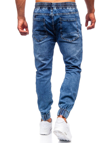 Pantaloni jogger in jeans da uomo blu Bolf K10001-1