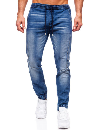 Pantaloni jogger in jeans da uomo blu Bolf MP0115BS