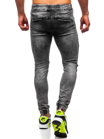 Pantaloni jogger in jeans da uomo neri Bolf KA1860